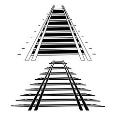 railroad vector flat illustration on white background..eps