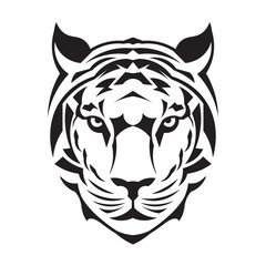 Obraz premium Tiger face vector illustration decorative style style, perfect for t shirt design and mascot logo also tattoo design