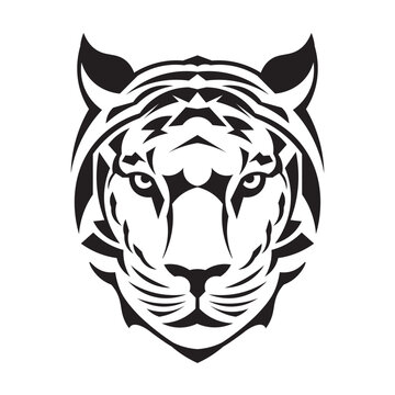 Tiger face vector illustration decorative style style, perfect for t shirt design and mascot logo also tattoo design