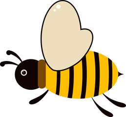 Bee logo icon isolated on white background. Honey flying bee. Insect. Flat style vector illustration.
