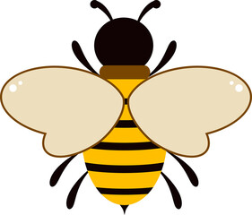 Bee logo icon isolated on white background. Honey flying bee. Insect. Flat style vector illustration.
