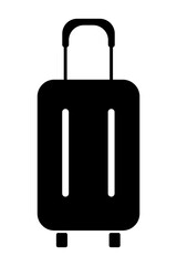 Travel bag icon. Baggage Suitcase bag icon. Backpack icon cabin luggage. black briefcase Trolley Bag with a handle. Summer vacation time tourism. Travel luggage symbol set.