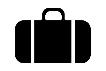 Travel bag icon. Baggage Suitcase bag icon. Backpack icon cabin luggage. black briefcase Trolley Bag with a handle. Summer vacation time tourism. Travel luggage symbol set.