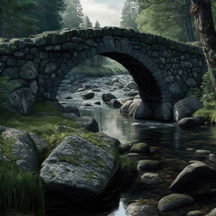 Fototapeta na wymiar stone bridge over the river