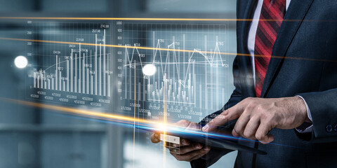 Business and innovation concept . Mixed media