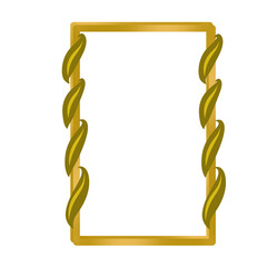 Aesthetic gold frame.wedding invitation border.golden frame.leaf border