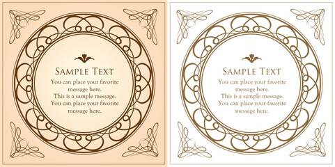 エレガントなフレーム。デザインテンプレート。ゴージャスな額のセット。