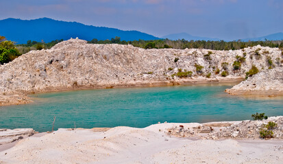 beautiful view of Kaolin Lake, Belitung Island, Indonesia