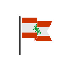 Lebanon flag icon set, Lebanon independence day icon set vector sign symbol