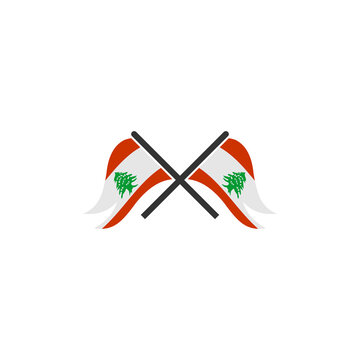 Lebanon flag icon set, Lebanon independence day icon set vector sign symbol