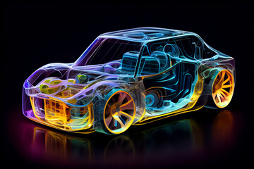 Illustration of Electrical vehicle concept, Humanly enhanced AI Generated image.