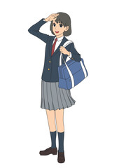 学生＿女の子＿見上げる