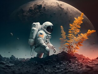 astronaut gardening on mars, generative AI