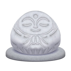 暖かい波動に包まれた石造りのお地蔵様（背景透過）