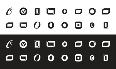 Black and white letter o logo collection