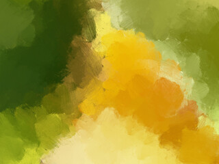 Colorful oil paint brush abstract background green yellow