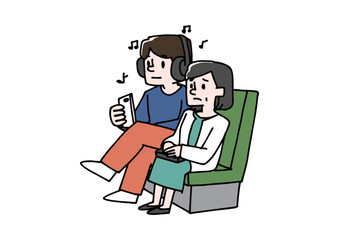 ヘッドフォンの音が漏れている男性　電車やバスの中での犯罪や迷惑行為