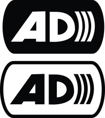 audio description icon on white background. audio description sign. flat style. - obrazy, fototapety, plakaty