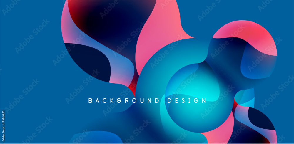 Aufkleber Bright abstract background glossy shiny circle and sphere composition. Minimalist geometric vector Illustration For Wallpaper, Banner, Background, Card