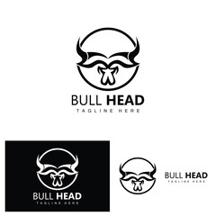 Bull Head Logo, Farm Animal Vector, Livestock Illustration, Company Brand Icon