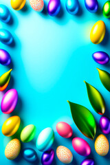 Obraz na płótnie Canvas Background with bunny, flowers and easter eggs