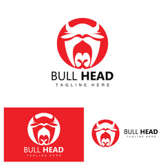 Bull Head Logo, Farm Animal Vector, Livestock Illustration, Company Brand Icon