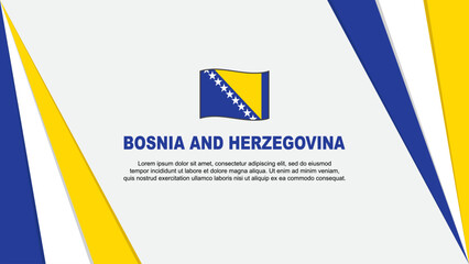 Bosnia And Herzegovina Flag Abstract Background Design Template. Bosnia And Herzegovina Independence Day Banner Cartoon Vector Illustration. Bosnia And Herzegovina Flag