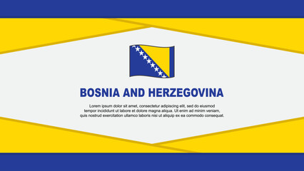 Bosnia And Herzegovina Flag Abstract Background Design Template. Bosnia And Herzegovina Independence Day Banner Cartoon Vector Illustration. Bosnia And Herzegovina Vector