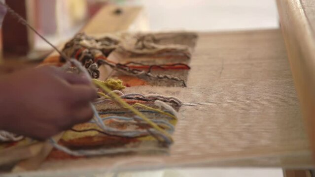 Weavers in mexico traditional factory