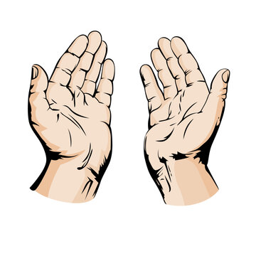 Praying god hands Faith vector illustration