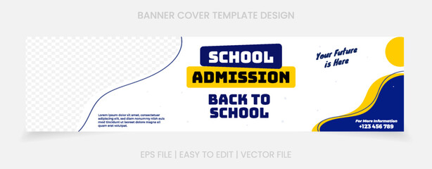admission banner cover linked in template design - obrazy, fototapety, plakaty