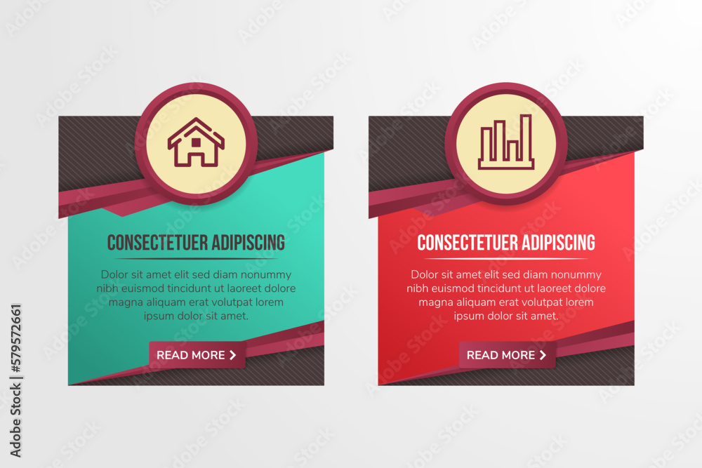 Poster web banner elements for web templete design used. diagonal stripped pattern. read more coloumn. spac