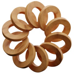 Abstract Shape 3D Illustration. Wooden Texture.