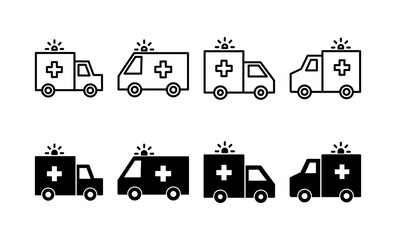 Ambulance icon vector for web and mobile app. ambulance truck sign and symbol. ambulance car