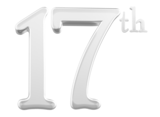 17 th anniversary - white number anniversary