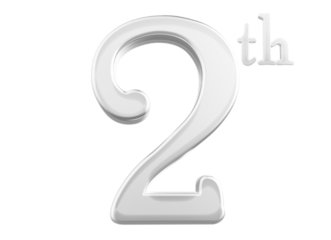 2 nd anniversary - white number anniversary