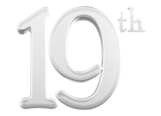 19 th anniversary - white number anniversary