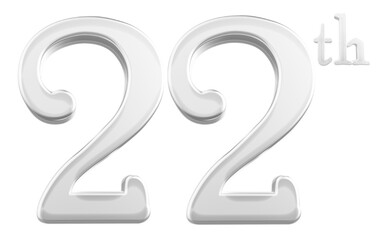 22 nd anniversary - white number anniversary