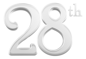 28 th anniversary - white number anniversary