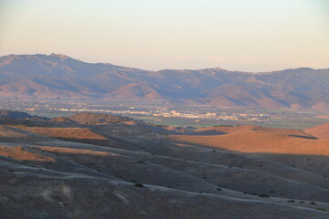 View of the valley and the hills from the Badger Hills trail in Fort Ord National Monument