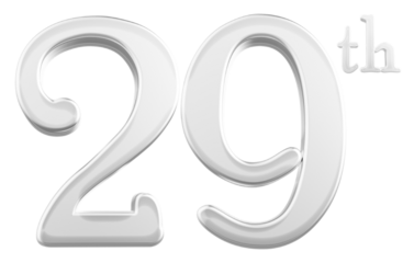 29 th anniversary - white number anniversary