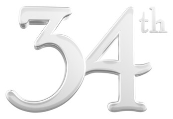 34 th anniversary - white number anniversary