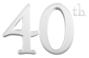 40 th anniversary - white number anniversary
