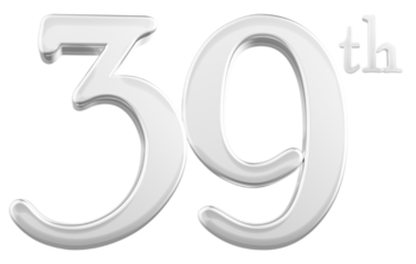 39 th anniversary - white number anniversary