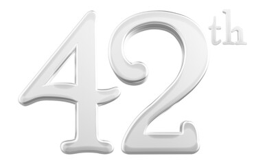 42 nd anniversary - white number anniversary