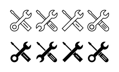 Repair tools icon vector for web and mobile app. tool sign and symbol. setting icon. Wrench and screwdriver. Service