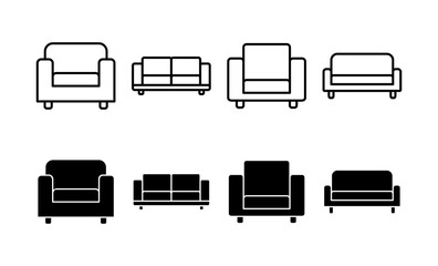 Sofa icon vector for web and mobile app. sofa sign and symbol. furniture icon