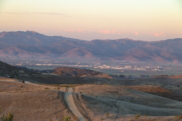 The Badger hills trail in Fort Ord National Monument offers views of Salinas valley at sunset