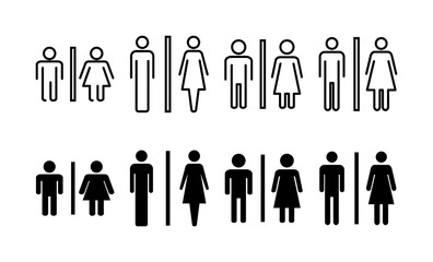 Toilet icon vector for web and mobile app. Girls and boys restrooms sign and symbol. bathroom sign. wc, lavatory