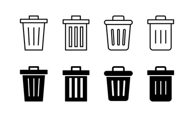 Trash icon vector for web and mobile app. trash can icon. delete sign and symbol.